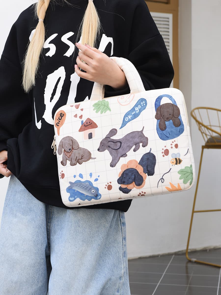 パソコンケース 動物たちの楽園イラスト手提げパソコンケース