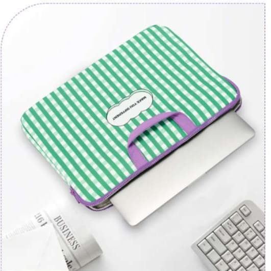 パソコンケース　おしゃれ格子柄パソコンケース