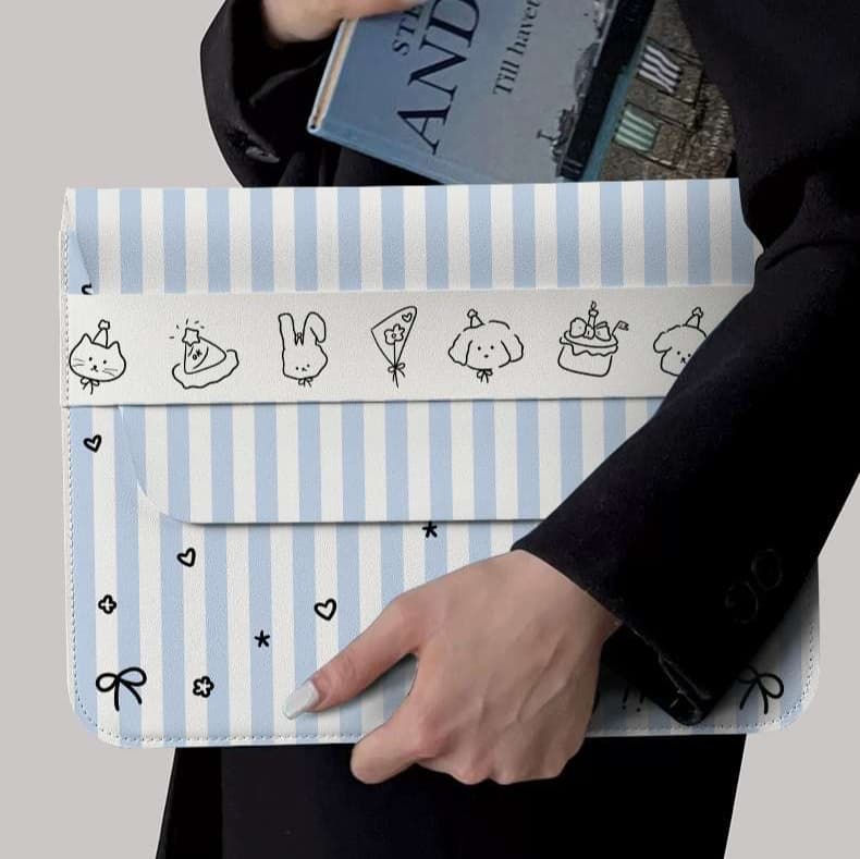 パソコンケース　おでかけストライプパソコンケース