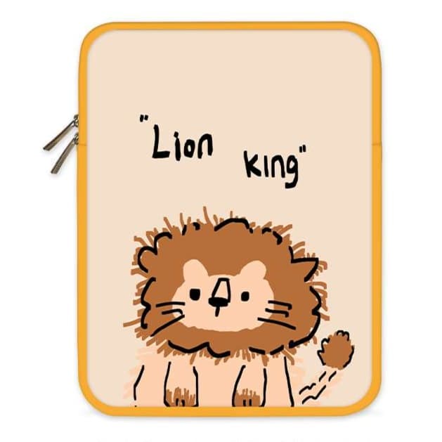 パソコンケース　ライオンとねこの仲良しパソコンケース