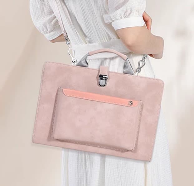 パソコンケース　16インチ ハンドル付き高級感スリムパソコンケース ビジネス 通勤 日常使い