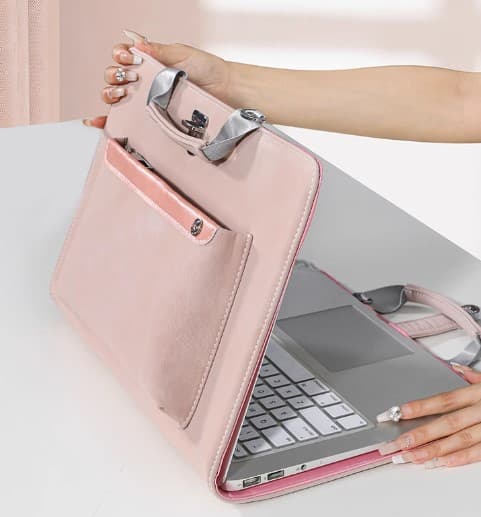 パソコンケース　16インチ ハンドル付き高級感スリムパソコンケース ビジネス 通勤 日常使い