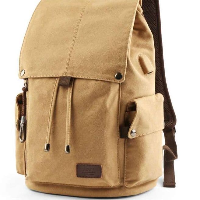 パソコンケース　〜15インチ キャンバス×牛革カジュアルリュック型パソコンケース 通勤 通学 カフェ作業