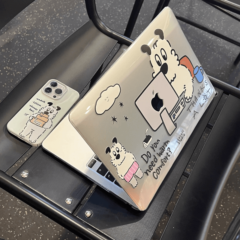 くまキャラクター柄 ノートパソコンケース