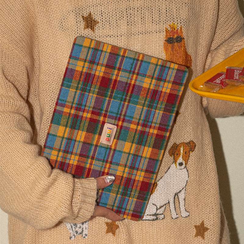 パソコンケース　13.3インチ～16インチ タータンチェック柄クラシックデザインパソコンケース 日常使い 通勤 カジュアル