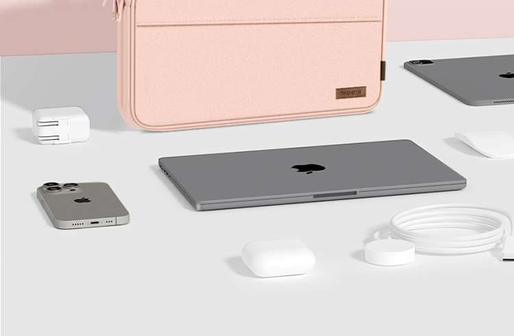 パソコンケース　13インチ～16インチ ダブルジッパー多収納パソコンケース ビジネス 通勤 出張