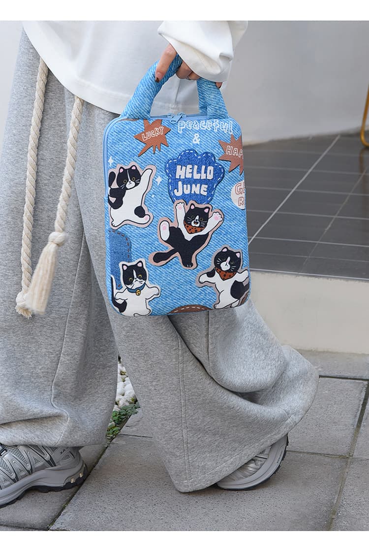 パソコンケース 動物たちの楽園イラスト手提げパソコンケース