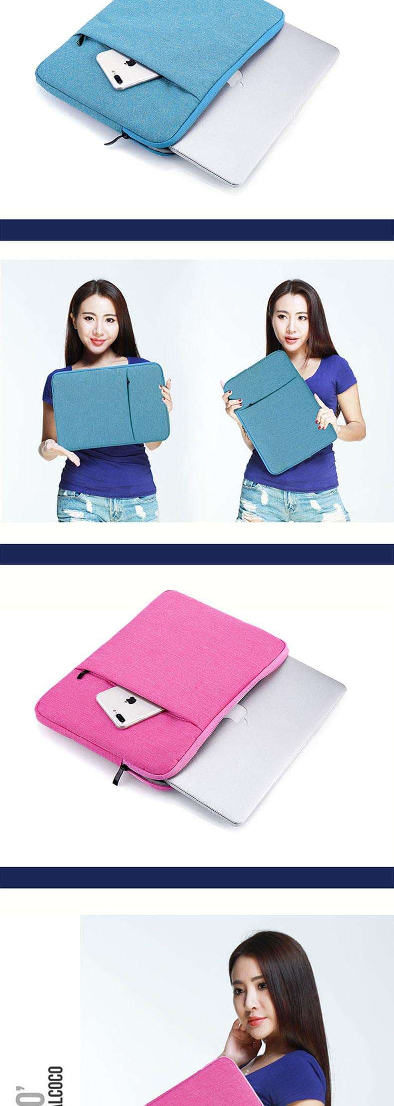 パソコンケース　11.6インチ～15.6インチ サイドポケット付きスリム軽量パソコンケース ビジネス 通勤 カフェ作業