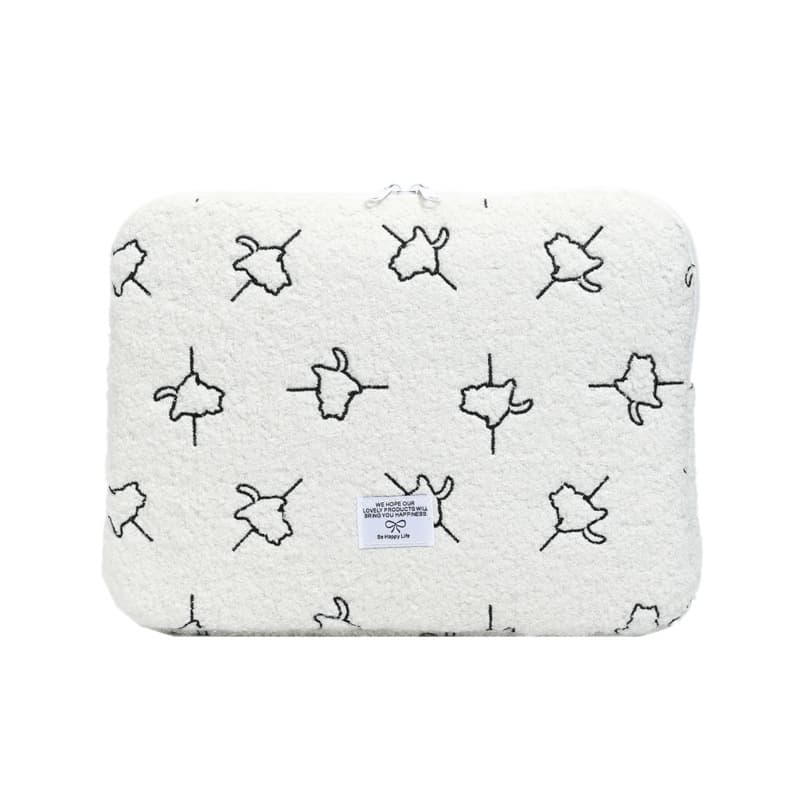 パソコンケース もこもこ猫シルエット刺繍パソコンケース