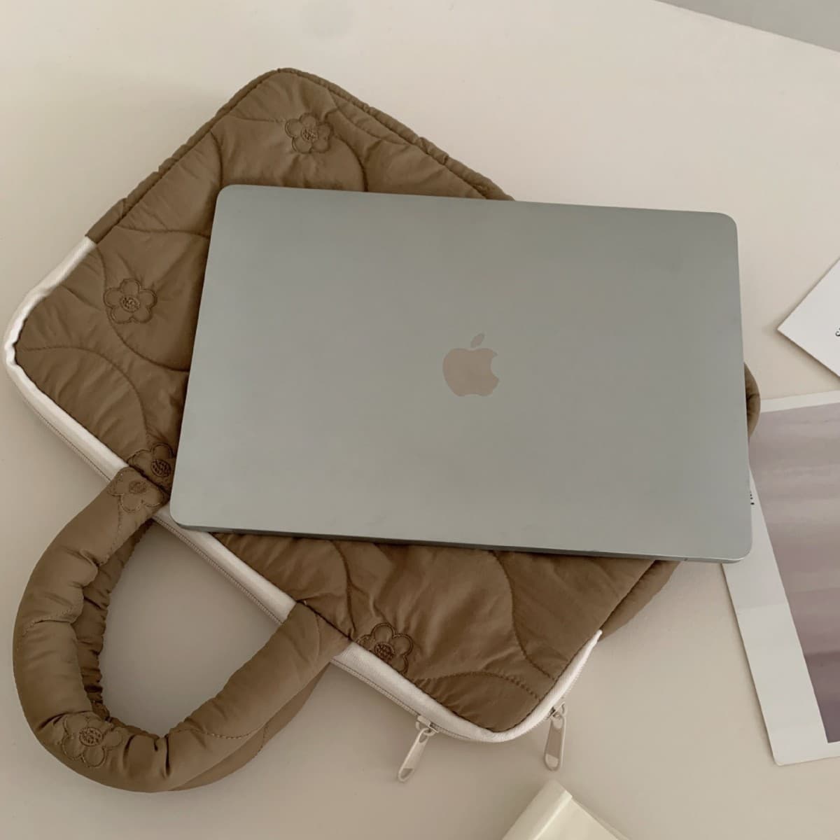 パソコンケース 花柄キルティングふんわりパソコン収納バッグ