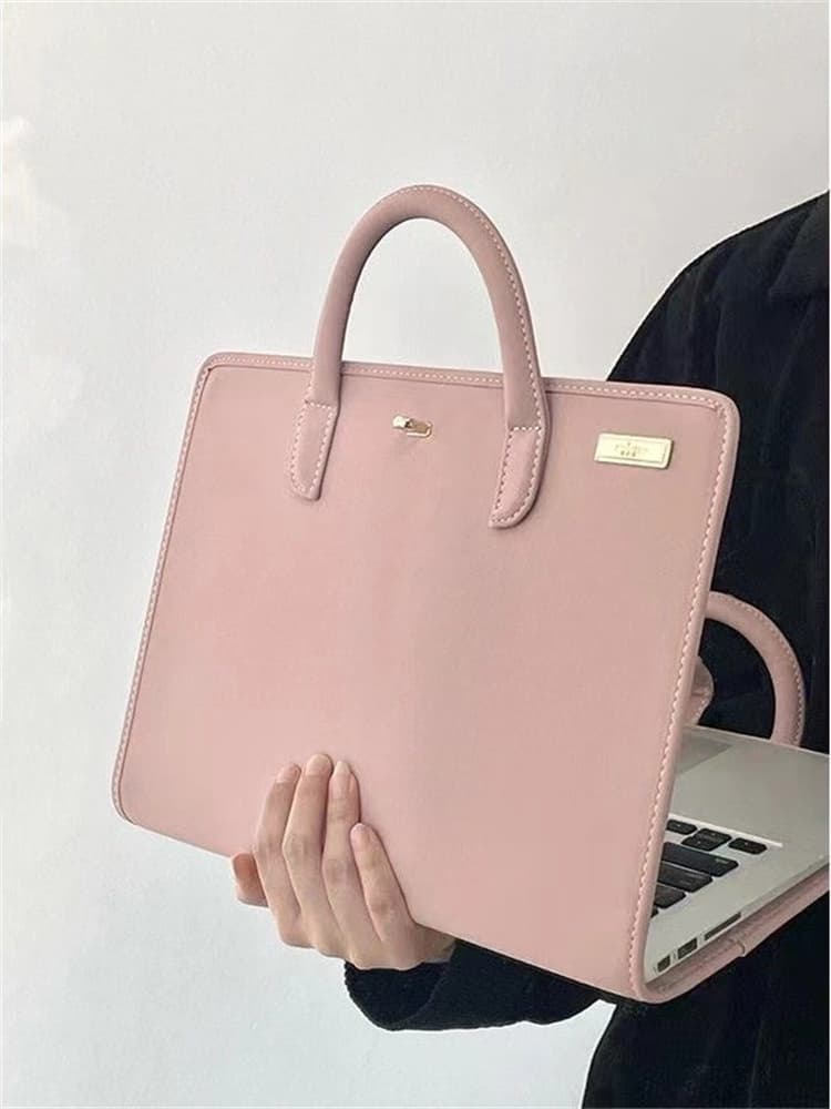 パソコンケース　ビジネス向けパソコンケース 14インチ対応 ピンクハード型持ち手付きバッグ