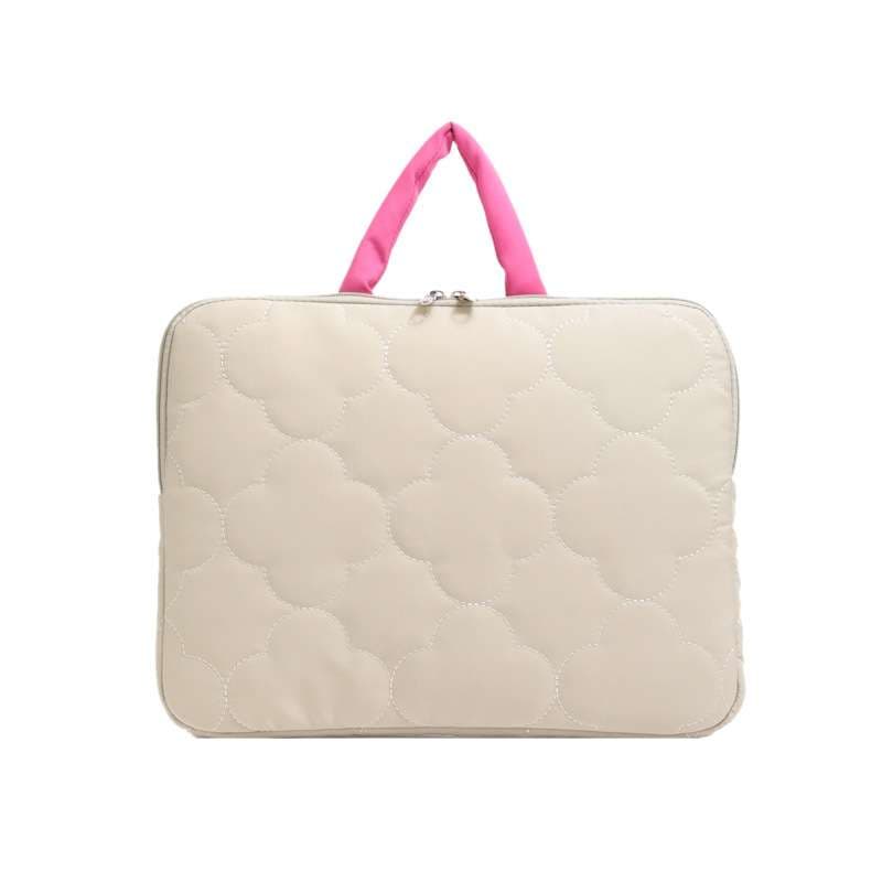 パソコンケース　13インチ～14インチ ふわふわキルティング持ち手付きパソコンケース 日常使い 通勤 カジュアル