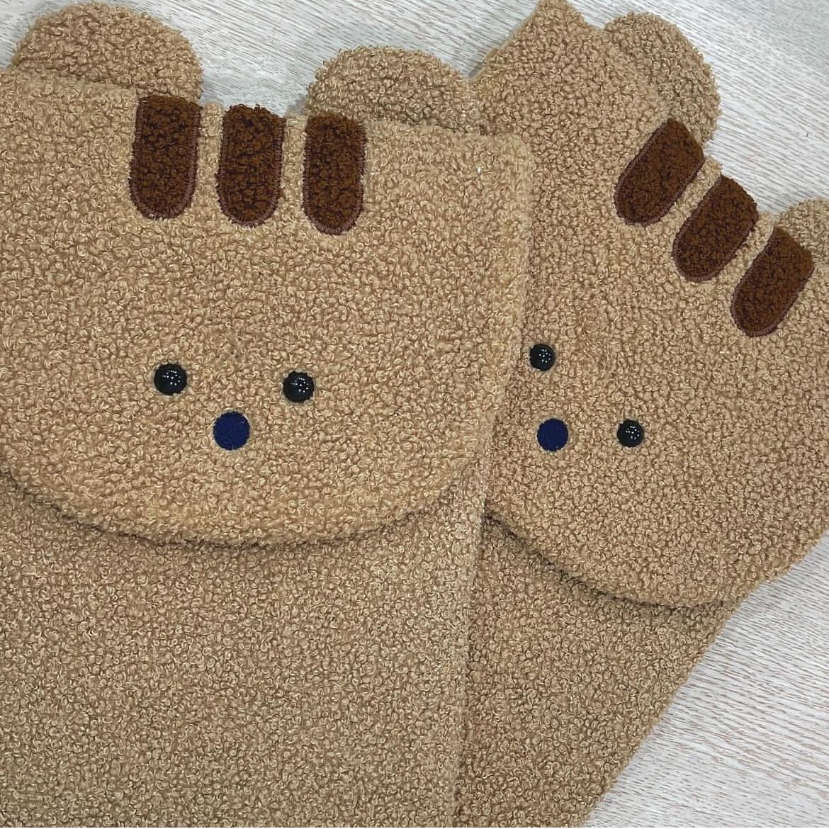 パソコンケース もこもこ動物顔刺繍入りふわふわパソコン収納ケース