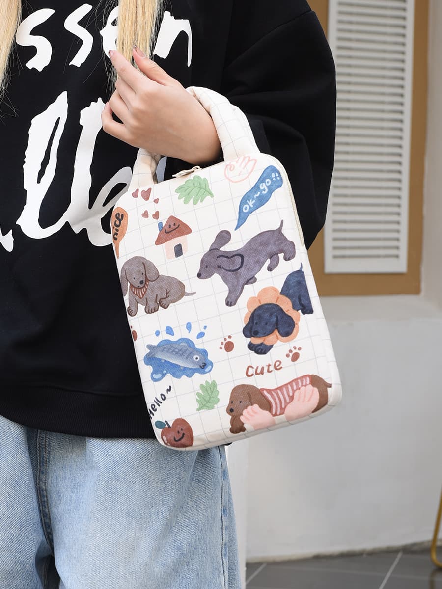 パソコンケース 動物たちの楽園イラスト手提げパソコンケース