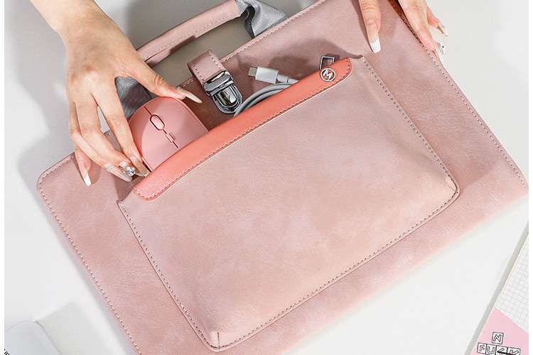 パソコンケース　16インチ ハンドル付き高級感スリムパソコンケース ビジネス 通勤 日常使い