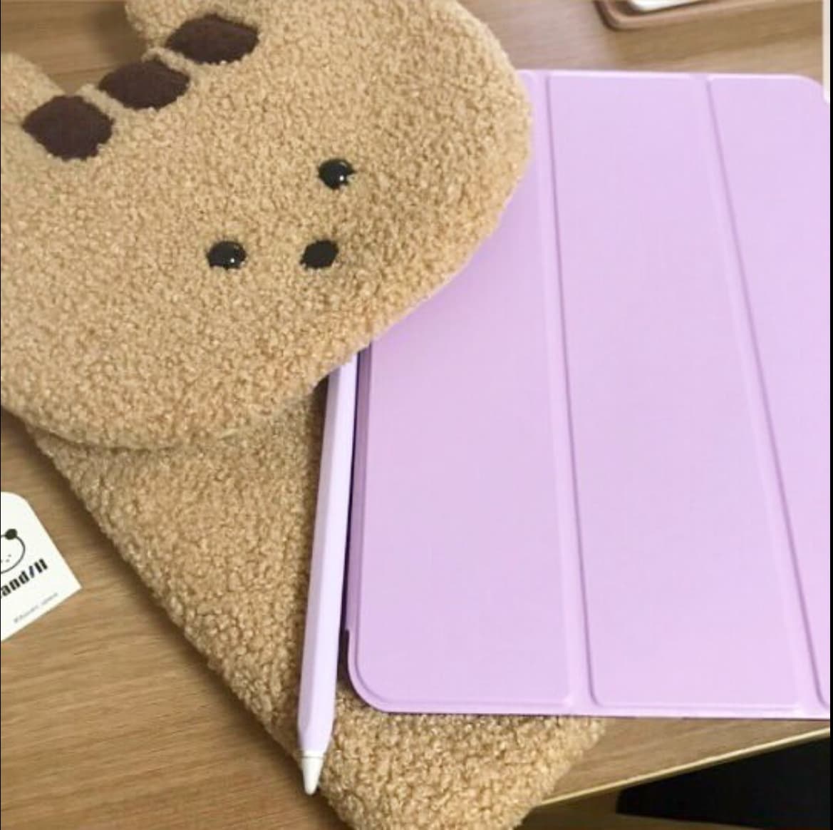 パソコンケース もこもこ動物顔刺繍入りふわふわパソコン収納ケース