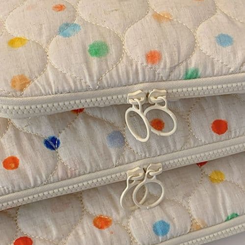 パソコンケース カラフル水玉キルティングパソコンケース