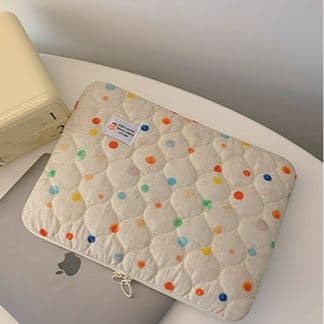 パソコンケース カラフル水玉キルティングパソコンケース